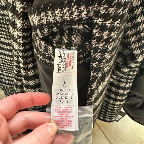 boohooMAN Pow Check Single Breasted Overcoat - Picture 11 of 11